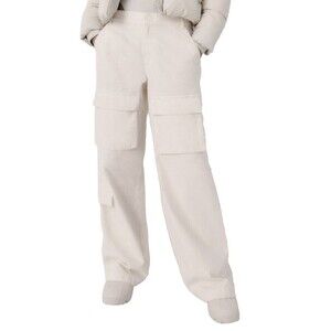 Zara Women’s Wide Leg Cargo Pants size M Cream 100% Cotton NWOT